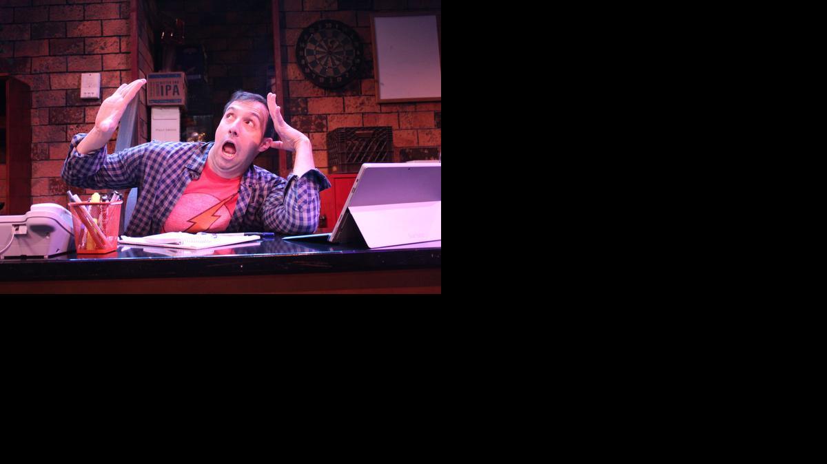 
John Manzelli morphs into a supermodel’s assistant in ‘Fully Committed’ at the Broward Center.
