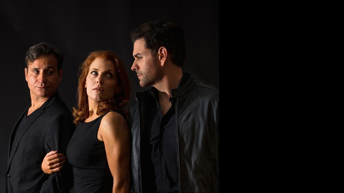 
Chaz Mena, Amy McKenna and Nicholas Richberg form a love triangle in Zoetic Stage’s ‘Betrayal.’
