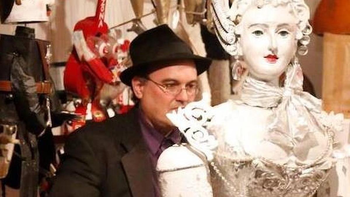 Pablo D. Cano with one of his marionettes.