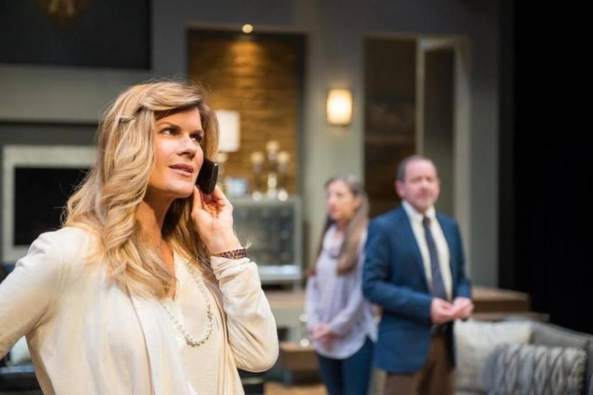 Mia Matthews, Jeni Hacker and playwright Michael McKeever in Zoetic Stage’s ‘After,’ which won three Carbonell Awards, including best actress for Matthews, best supporting actress for hacker and best new work for McKeever.