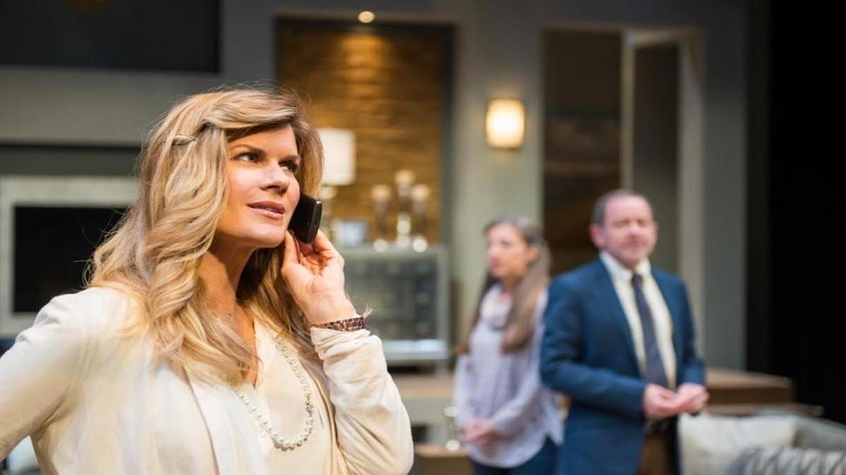 Julia Campbell (Mia Matthews) summons her husband for a tense meeting with Connie and Alan Beckman (Jeni Hacker and Michael McKeever) in ‘After.’