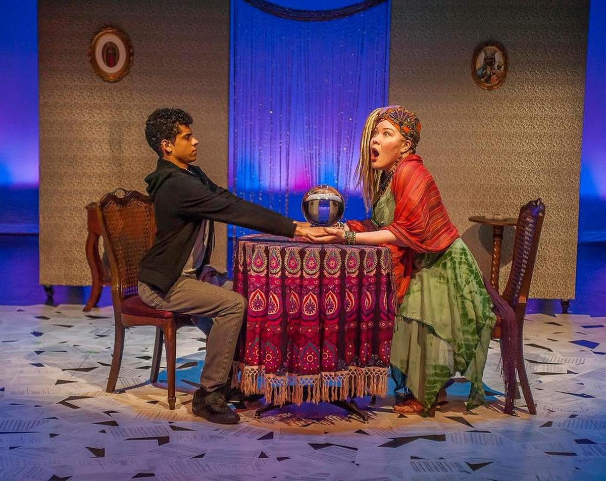 Phillip Andrew Santiago and Thiana Berrick peer into the future in ‘Choosing Love’ by Chisa Hutchinson.
