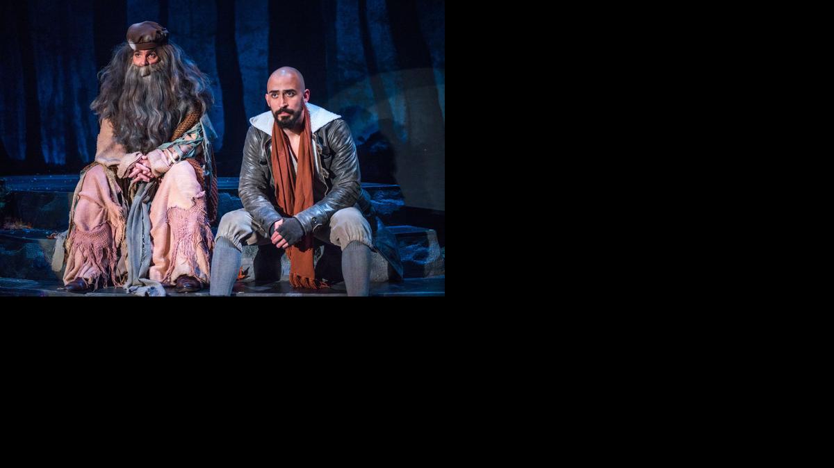 
Wayne LeGette as the Mysterious Man advises J.J. Caruncho as the Baker in DreamCatcher Theatre’s ‘Into the Woods.’
