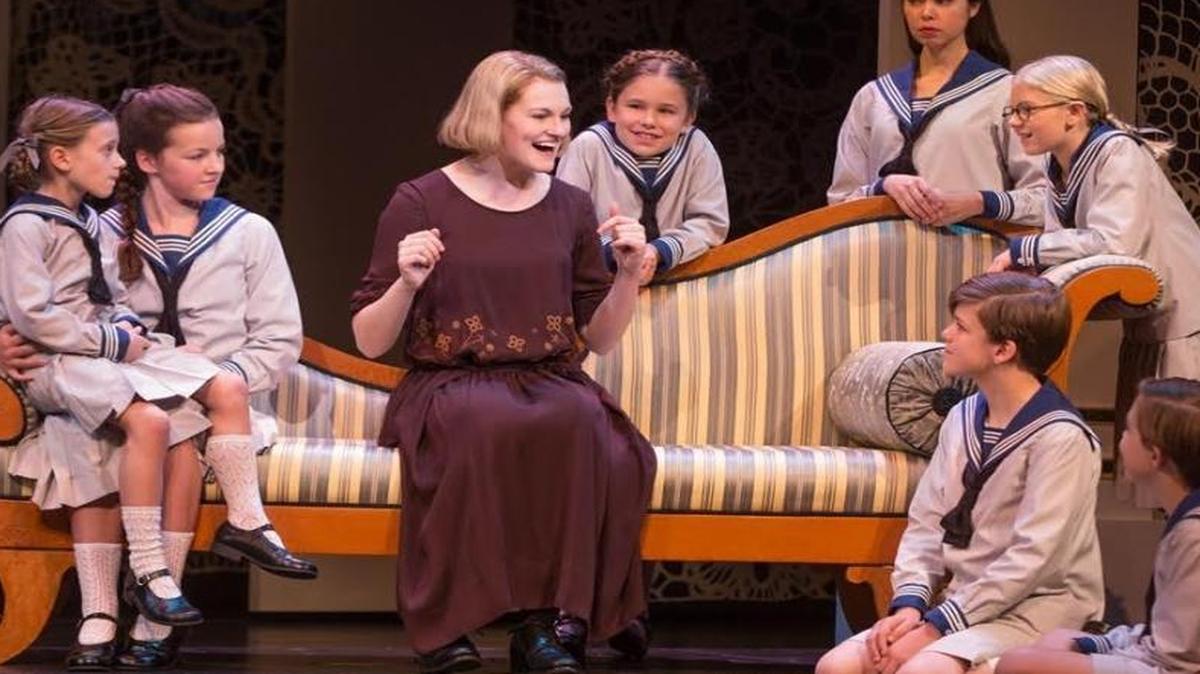 Kerstin Anderson and the younger cast members of ‘The Sound of Music,’ which runs through Sunday at the Adrienne Arsht Center.
