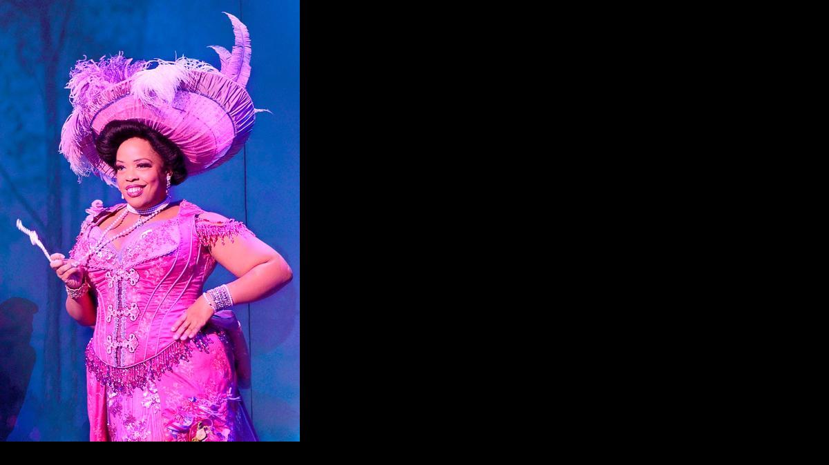 
Angela Grovey plays singer Medda Larkin in Disney’s ‘Newsies’ at the Arsht Center.
