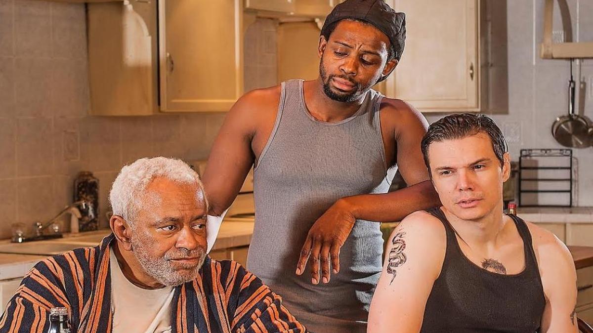 Leo Finnie, Marckenson Charles and Arturo Rossi live in the same rent-controlled apartment in GableStage’s ‘Between Riverside and Crazy.’