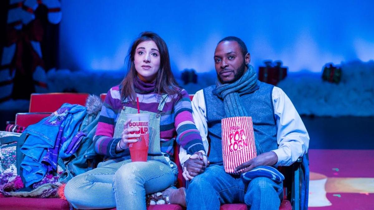 Diana Garle and Jovon Jacobs find each other on Thanksgiving in ‘this movie,’ part of City Theatre’s Winter Shorts.
