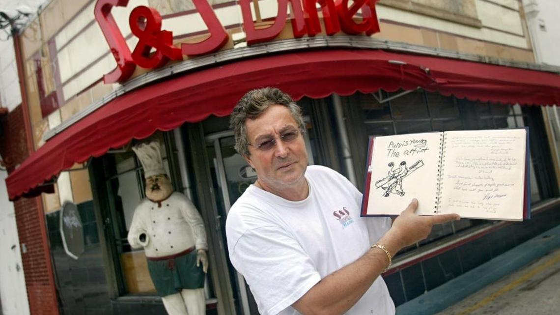 Simon Elbaz in a 2006 photo in front of his S&S Diner at 1757 NE Second Ave.