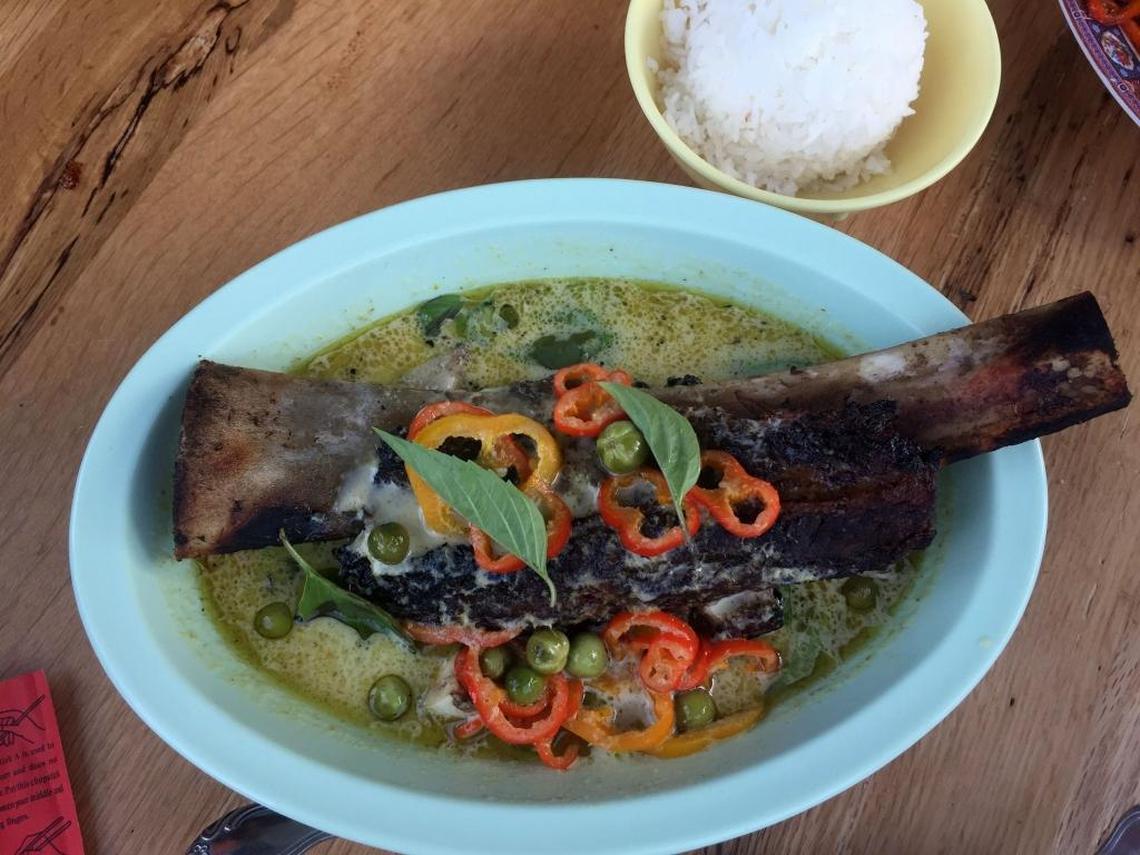Green curry short ribs with Thai eggplant
