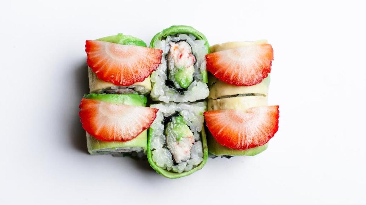 The Miami roll with snow crab, avocado and strawberry slices.