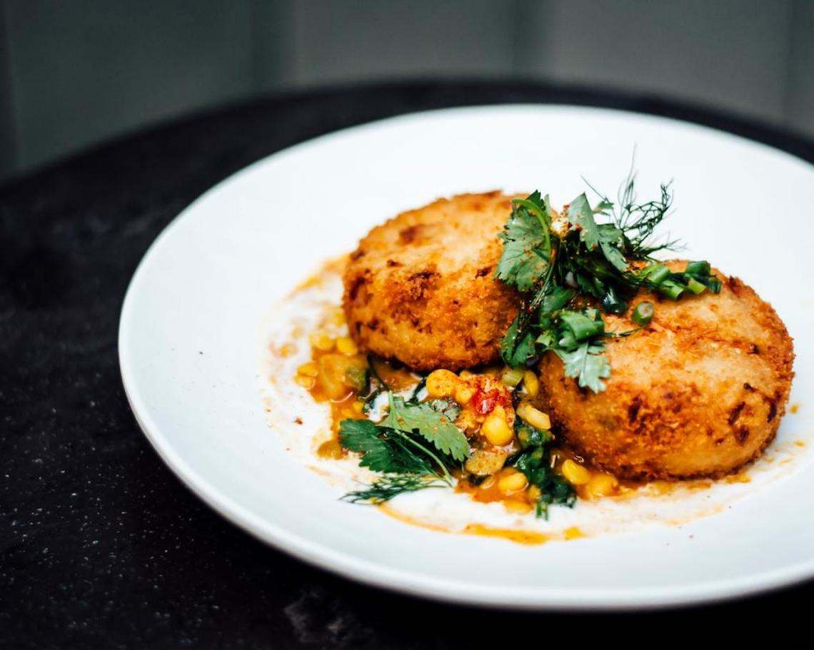 The “crab” cakes at Planta are made with hearts of palm.