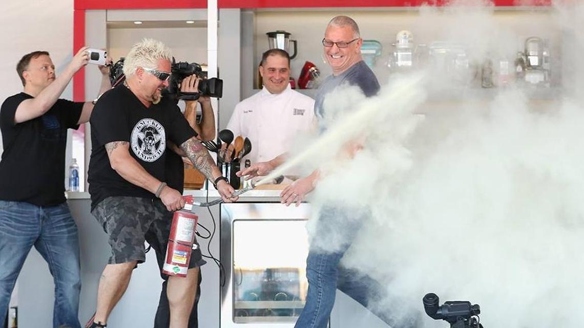 Celebrity chef Guy Fieri leads a game-show style face off with other national and local food celebrities.