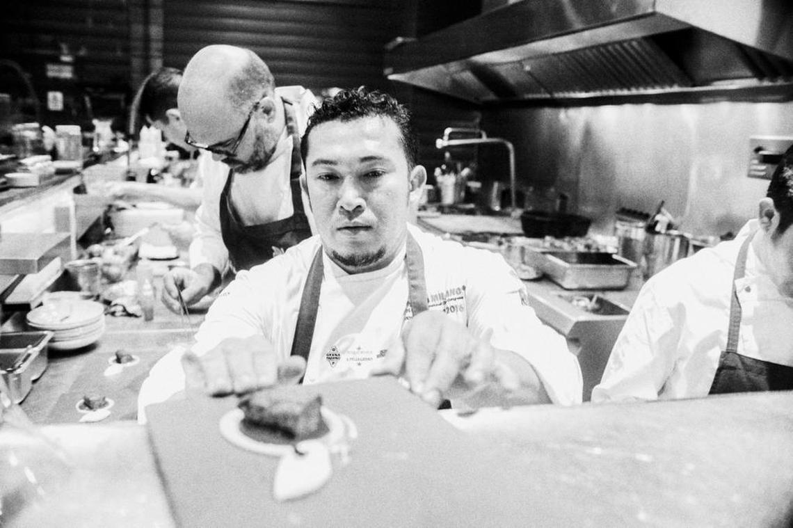 Chef Carlos García (left) continues commuting to Caracas to oversee his staff at Alto, but he has established U.S. residency and moved his family to Miami.