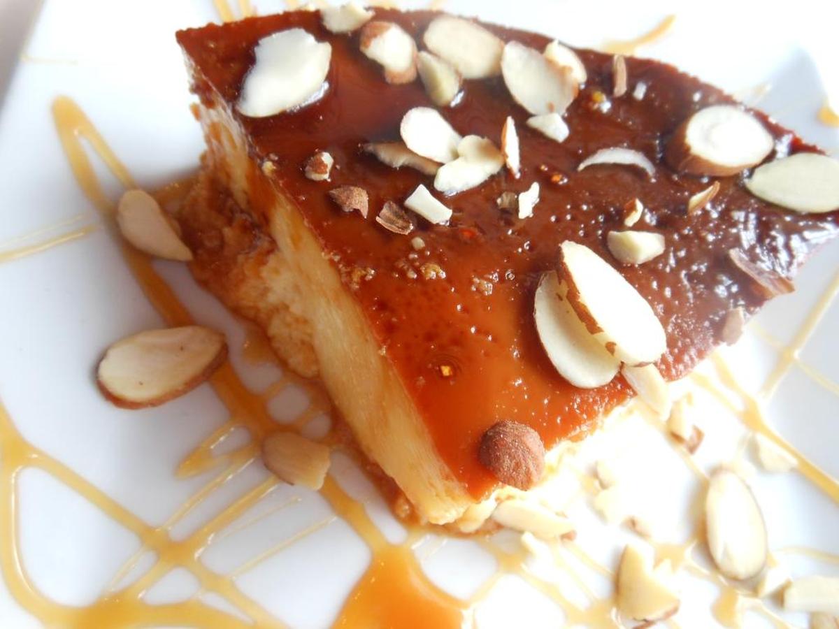 Flan with almond slivers at Fifi’s.