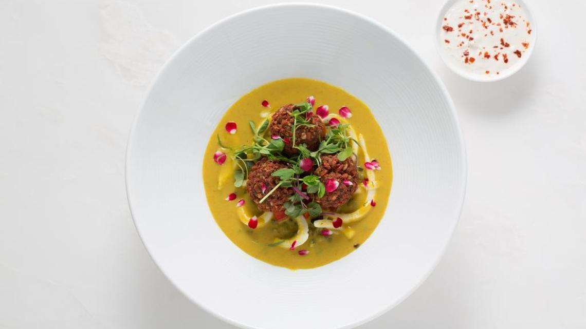 This kofta, made with walnuts and sunflower seeds, is one of the new dishes at the revamped Plant Miami.