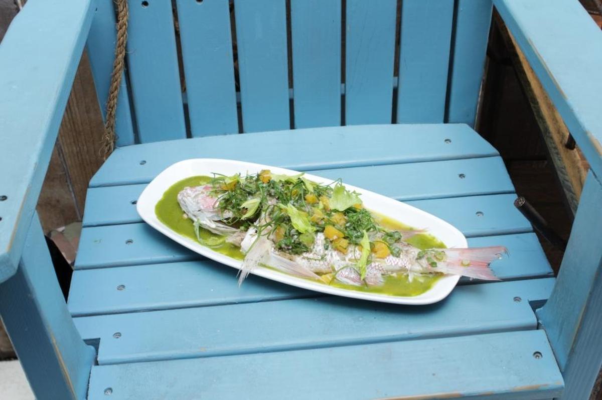 Whole fresh fish at Stiltsville Fish Bar.