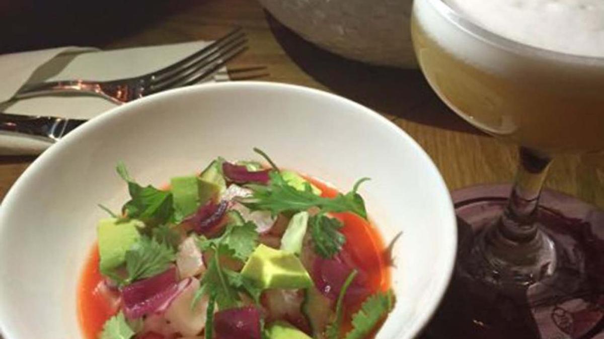 This simple, straightforward ceviche is made from the fresh fish brought in daily at Ariete — grouper, cobia, red snapper — chopped and tossed with citrus, soy, herbs and red onion. It is a light, fresh treat to start.