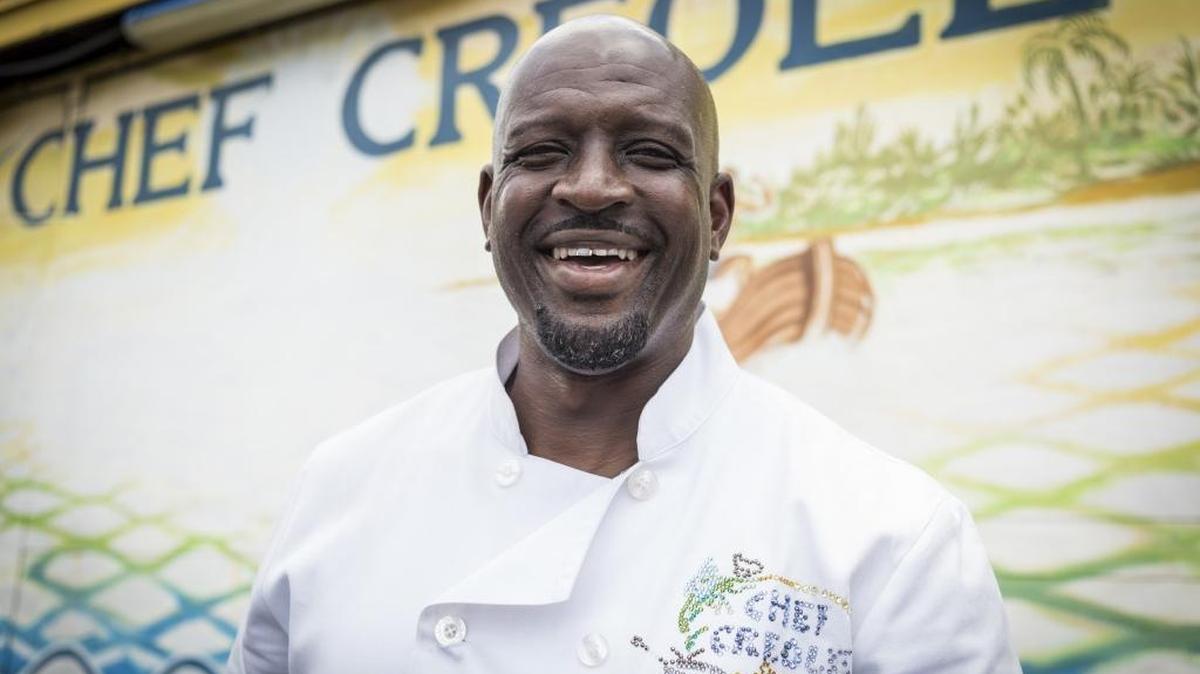 Wilkinson “Ken” Sejour in front of his restaurant on Northwest 54th Street in Miami on May 23, 2018. Today his popular Chef Chef Creole restaurant is now in five locations, with a sixth opening at Miami International Airport soon. Chef Creole is a Haitian restaurant at its roots, but it was also crossover success and doing “fusion” fare before that was even part of the foodie lingo.