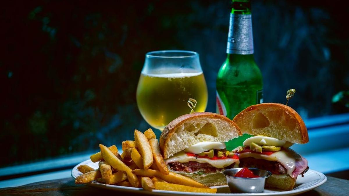 El Chivito, Garzon’s signature steak sandwich.