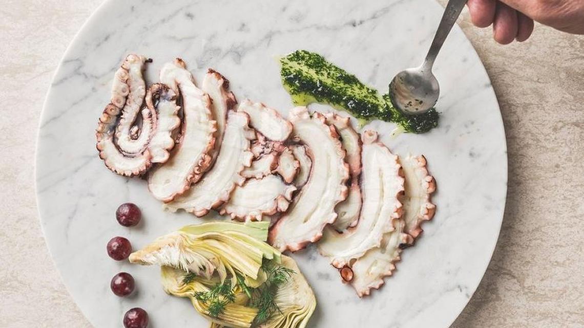 As you might expect, seafood is what’s highlighted at Forte dei Marmi, such as octopus charred with dollops of Sicilian caponata and emerald-green parsley oil.