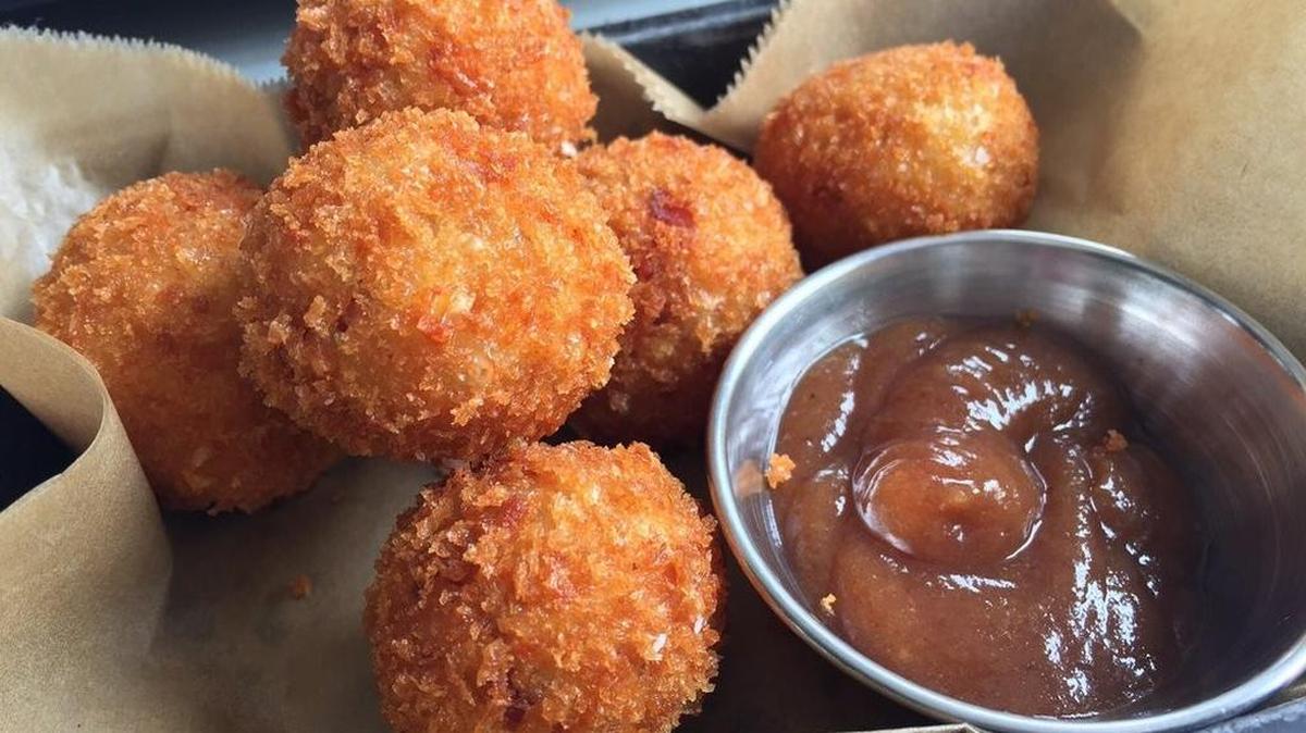 Bacon and date croquettes.