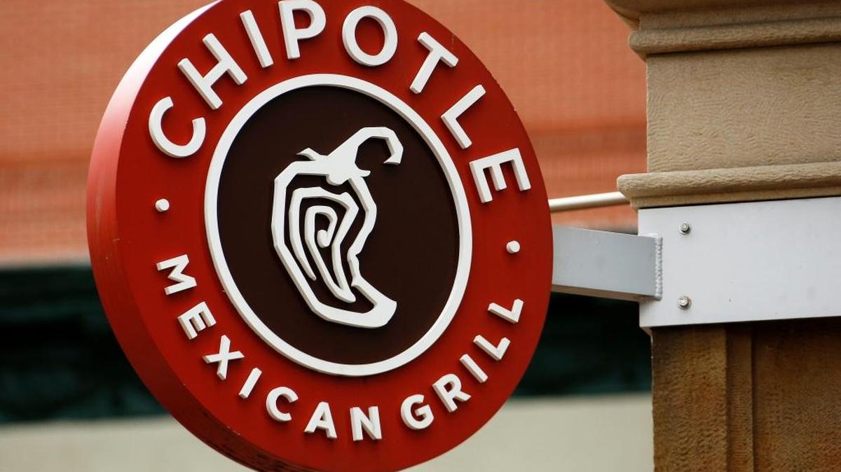 This Thursday, Jan. 12, 2017, photo shows the sign on a Chipotle restaurant in Pittsburgh.