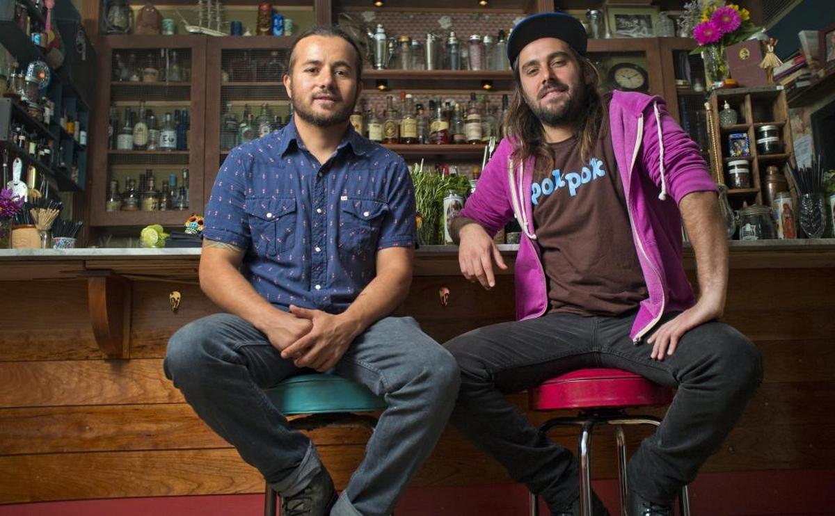 Elad Zvi, left, of Israel and Gabriel Orta, of Colombia, are the proprietors behind the Broken Shaker, the highly regarded bar at The Freehand.