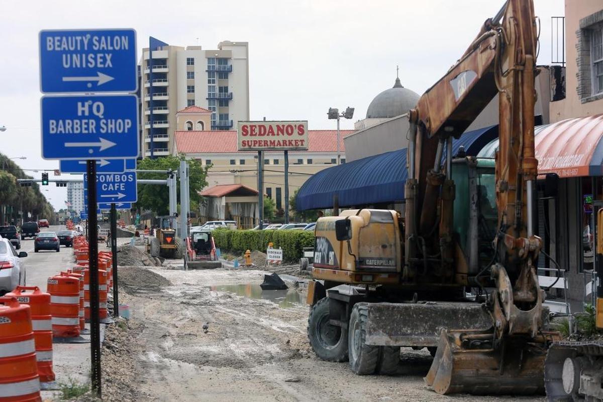 During construction at Flagler Street and 12th Avenue, shown on Aug. 25, 2017, area business owners were losing customers and revenue because of the ongoing work in the area.