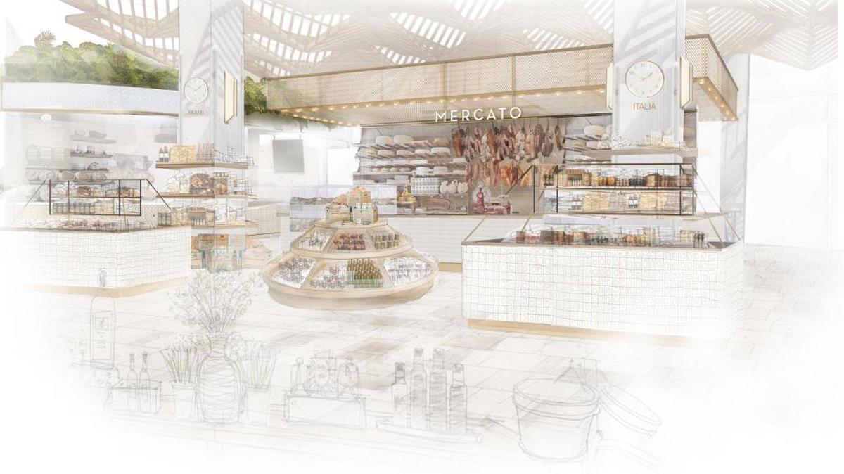 That Italian tour of La Centrale begins on the ground floor “mercato,” with a focus on quick-service Italian street food: an espresso bar, juice bar, house-made pizzas, pastas and breads.