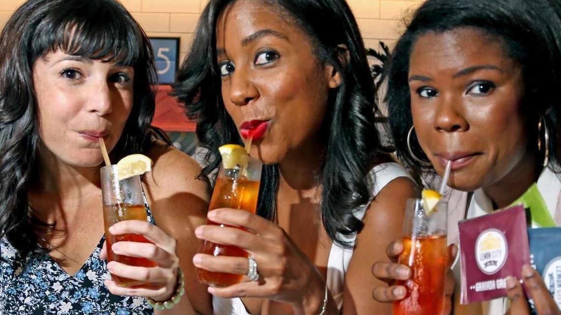 Lauren Fernandez, Natalia Napoleon de Bens and Gail Hamilton, three of the four founders of Lemon City Tea Company, named after Miami's Lemon City, where the idea sprouted.