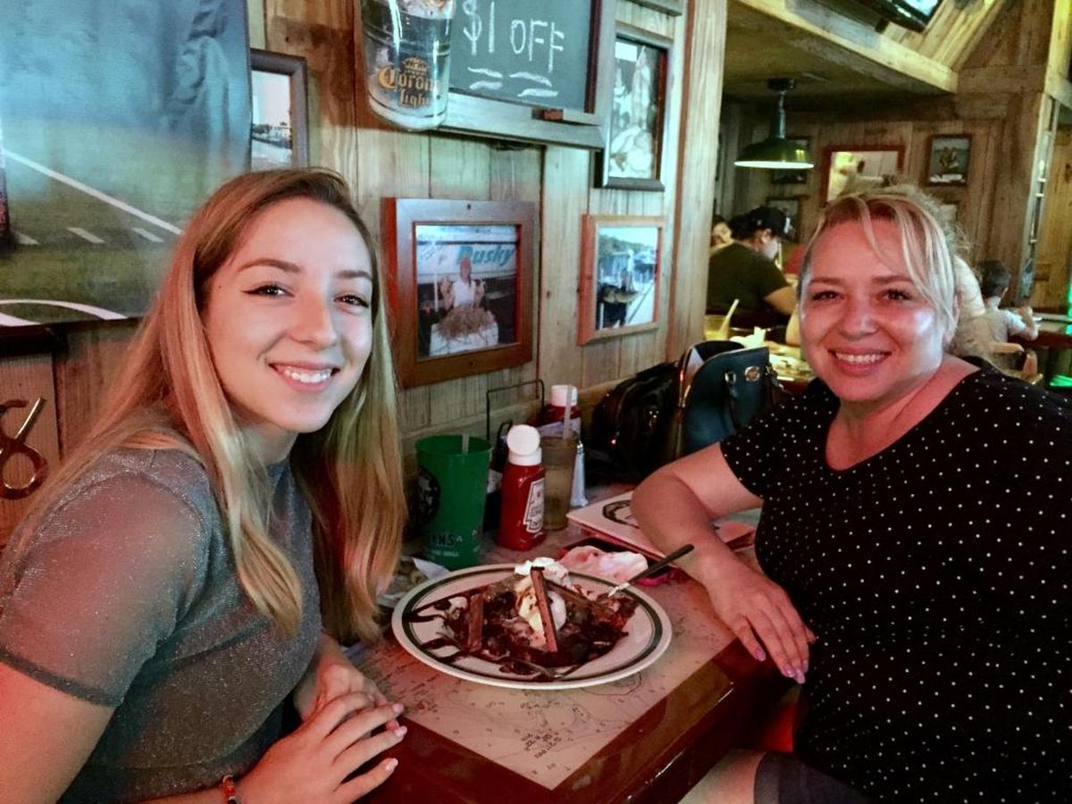 Regina Vejar celebrated her 18th birthday during the storm by candlelight. She and her mother, Liliana Chavez, made it official the next day with a chocolate dessert at Flanigan’s.