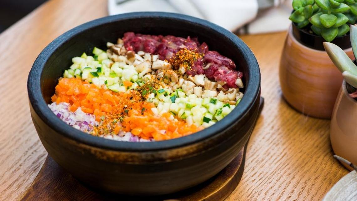 A menu section is devoted to stone pot fried rice, traditionally Korean but increasingly showing up on Japanese menus.