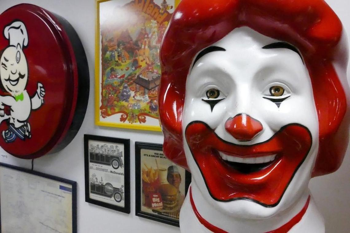 Among the items at the Burger Museum is the top to a helium tank with the head of Ronald McDonald. “It’s creepy but it’s cool,” said Sef Gonzalez, aka The Burger Beast, who founded the museum, which opens Dec. 2.