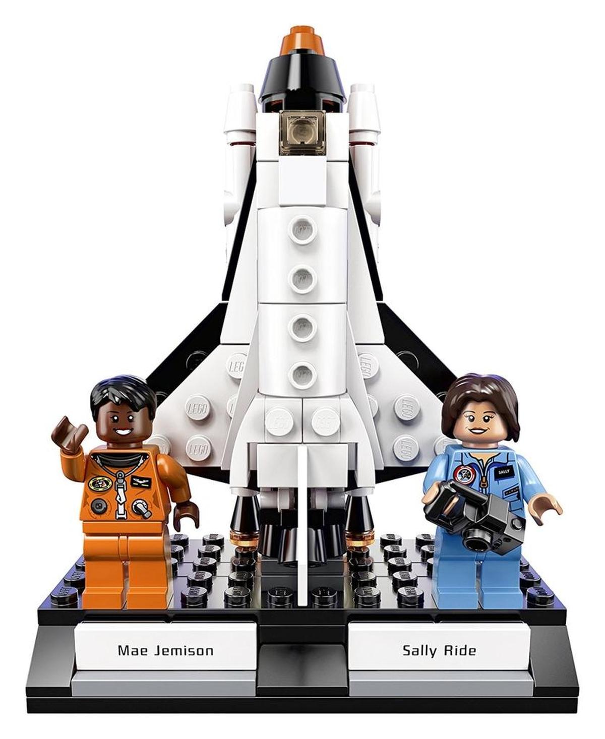 Lego’s Women of NASA play set features Lego figures of astronauts Sally Ride, the first American woman in space aboard space shuttle Challenger in 1983, and Mae Jemison, 61, the first African-American woman in space aboard the Space Shuttle Endeavour in 1992.