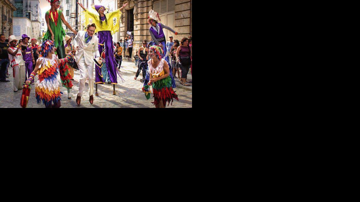 
In this image released by Team Coco, late night talk show host Conan O'Brien appears in Havana during a taping of a special "Conan in Cuba" episode of his talk show "Conan," airing Wednesday, March 4, 2015, at 11 p.m. EST on TBS.
