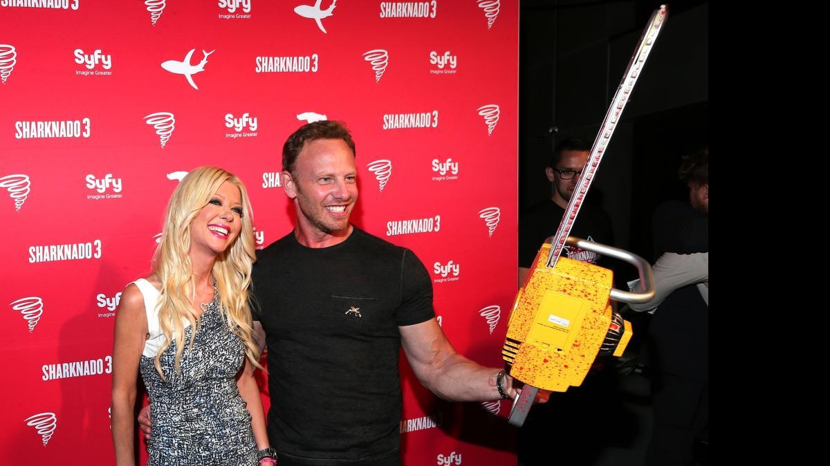 
GOING FISHING: Actors Tara Reid (L) and Ian Ziering attend the "Sharknado 3: Oh Hell No!" Party during Comic-Con International 2015 at Hotel Solamar on July 10, 2015 in San Diego, California
