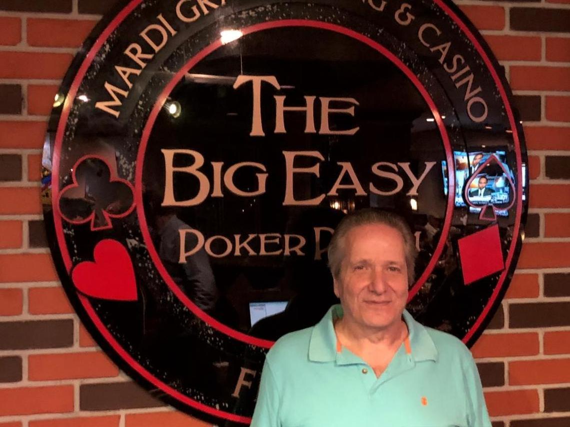 Andy Kay of Hallandale Beach was among the regulars who returned to play poker at Mardi Gras Casino’s Big Easy poker room.