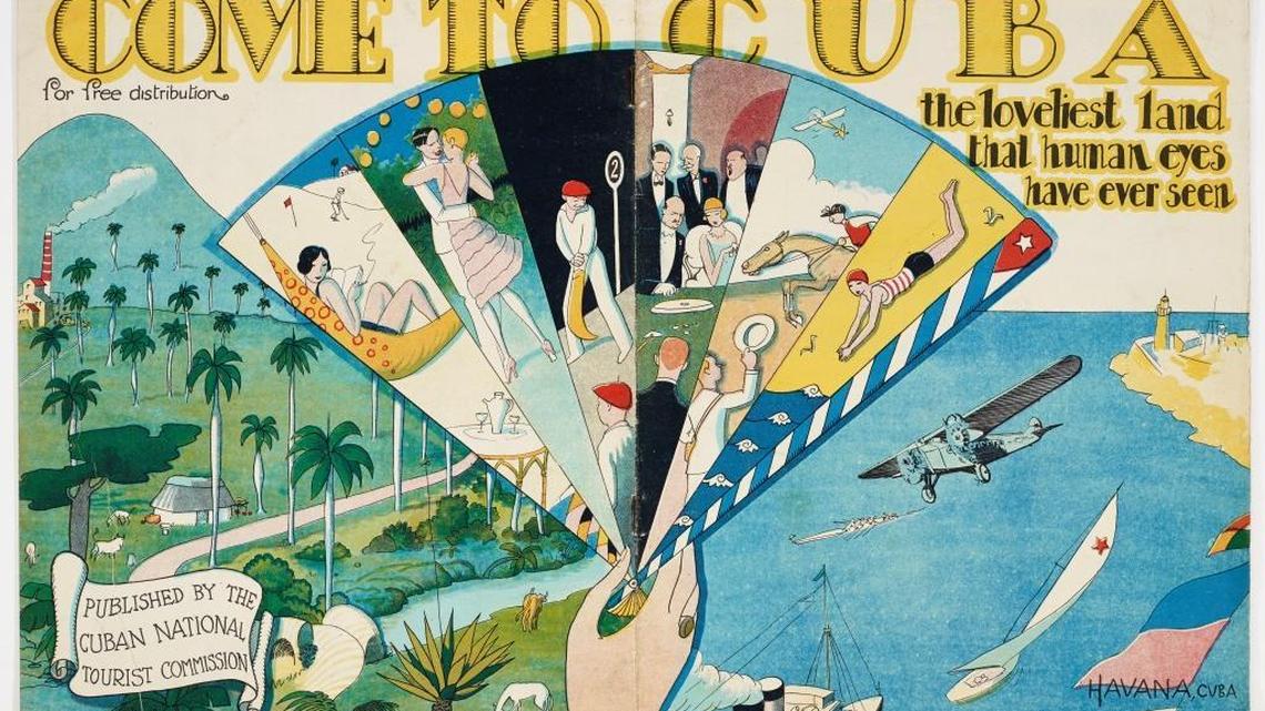 Brochure, “Come to Cuba: The Loveliest Land That Human Eyes Have Ever Seen,” c. 1950. Conrado Walter Massaguer (Cuban, 1889–1965), illustrator; Cuban National Tourist Commission, publisher. From “Promising Paradise: Cuban Allure, American Seduction,” at the Wolfsonian-FIU through Aug. 21, 2016.