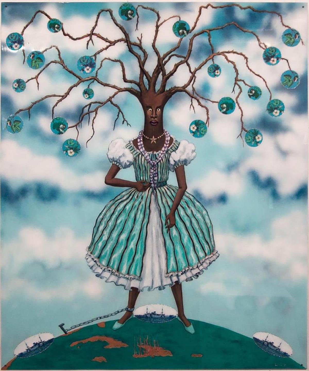 Edouart Duval-Carrié’s seemingly sweet “Of Cotton Gunboats and Petticoats” includes a darker message: the reality of slavery.