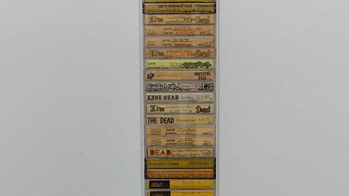 “Dead Spectrium,” 2017, a collection of Grateful Dead cassette tapes, on display through August 6 at MOCA-North Miami as part of the South Florida Cultural Consortium show.