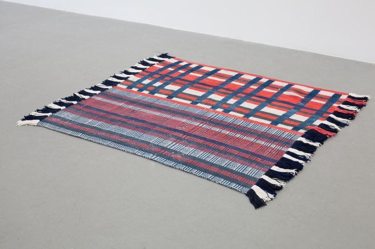 Diedrick Brackens ‘a chance to move up,’ is on display through Dec. 29, 2017, as part of the ‘Threads of Execution’ show at the Dimensions Variable art space.