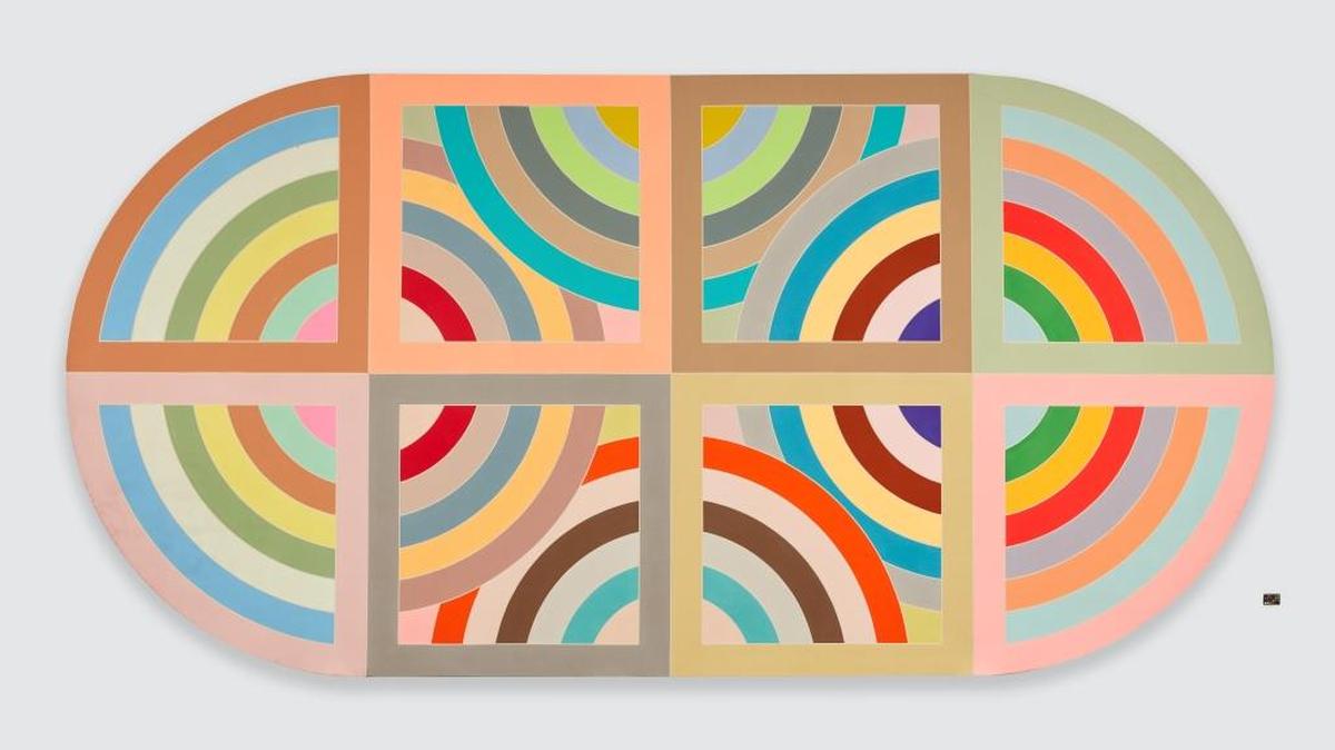 Frank Stella’s “Hiraqla Variation II,” 1968. Magna on canavas. On display at NSU Museum of Art Fort Lauderdale through July 8, 2018.