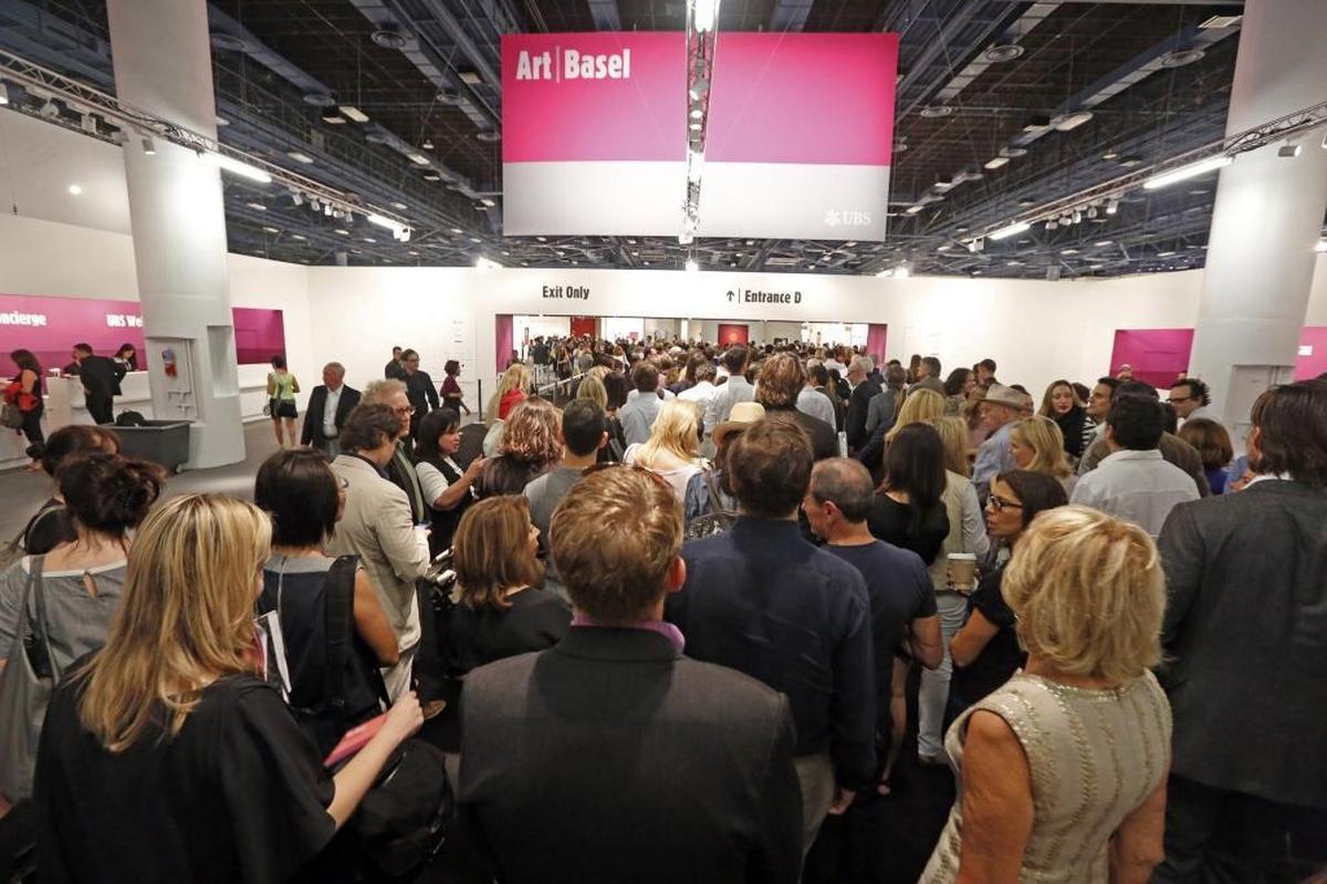 Opening day at Art Basel on Miami Beach at the Miami Beach Convention Center in 2014.