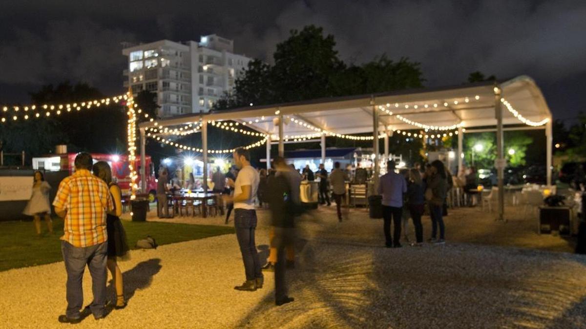 The night gets rolling at the Wynwood Yard on Wednesday, Nov. 25, 2015. Wynwood Yard is launching its culinary incubator with four startup restaurants during Art Basel Week.