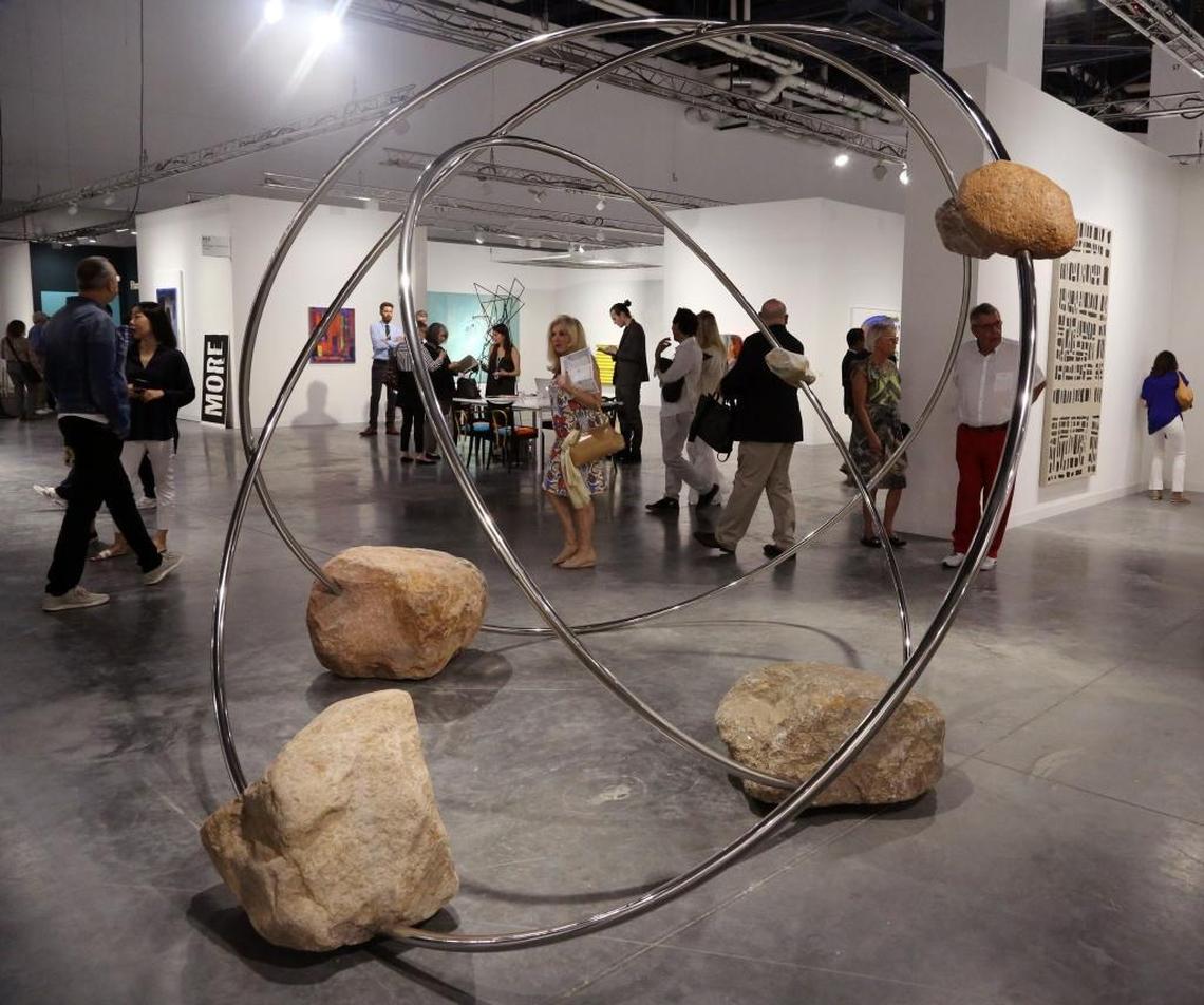 Alcija Kwade's "Revolution" is the centerpiece at one of the new open spaces at Art Basel Miami Beach in the Miami Beach Convention Center.