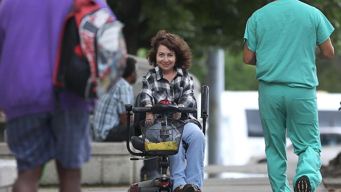 Shelly Baer, photographed outside where she works at the Mailman Center for Child Development at the University of Miami Miller School of Medicine on Monday, October 31, 2016. Baer is one of 25 women featured in a photo exhibit called Bold Beauty Projects that focuses on 25 women with varying disabilities. She was one of the main impetus in reviving the project, which got its start 10 years ago under another name. The mission is to redefine how we see beauty and disabilities.