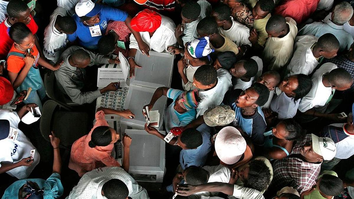 
A photograph by Carl Juste showing a crush of Haitian voters in 2004 is part of ‘From Within and Without: The History of Haitian Photography,’ a catalog commemorating a groundbreaking exhibition at NSU Art Museum of Fort Lauderdale.
