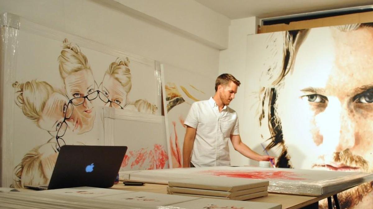 Artist Michael Williams at Art Center South Florida.