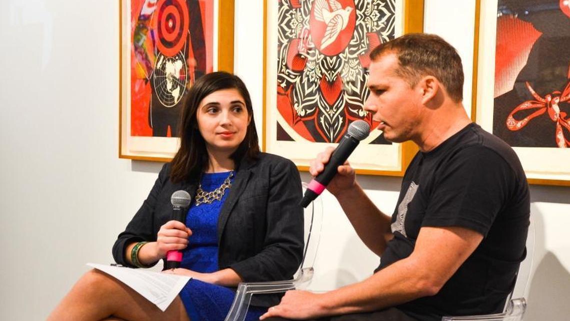 Sarah Cascone interviewed artist Shepard Fairey at Art Wynwood on Friday