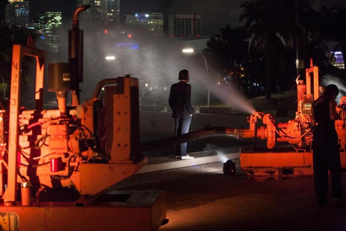 Misael Soto’s “Flood Relief” performance in September 2017 was part of the Sea Level Rise series commissioned by Miami-Dade Art in Public Places with the University of Miami.